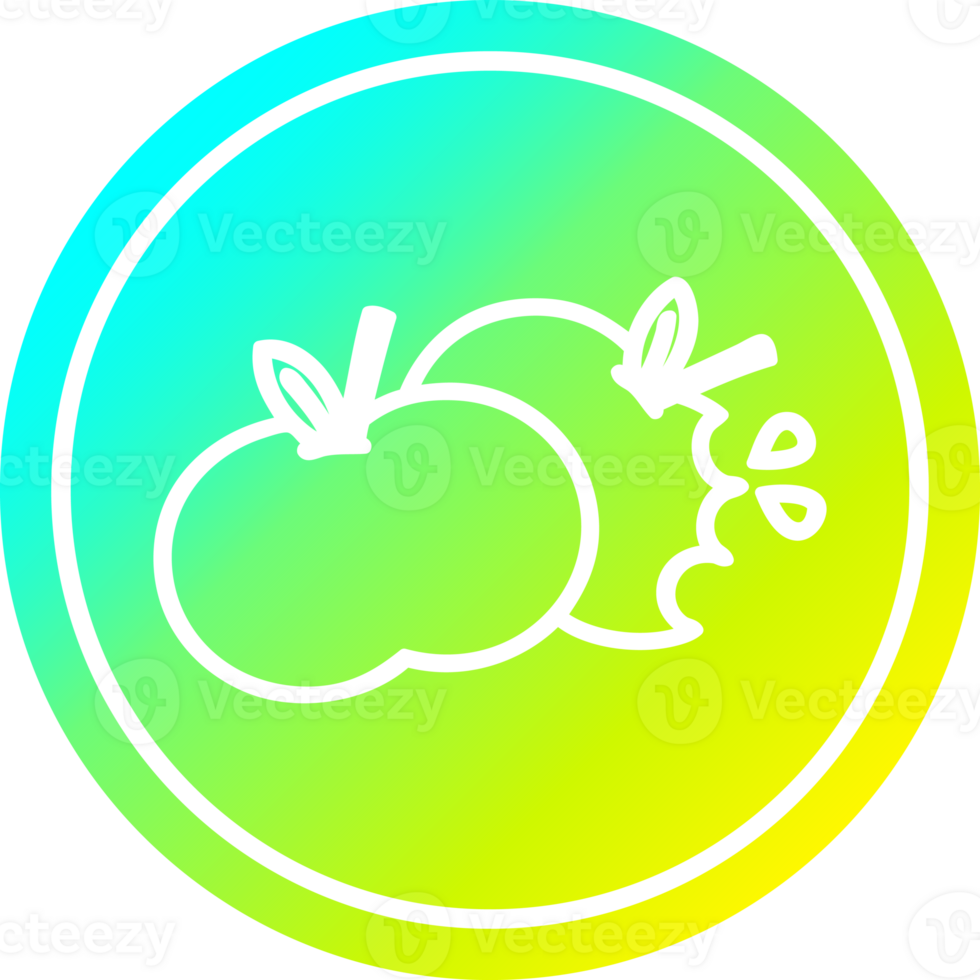 bitten apples circular icon with cool gradient finish png
