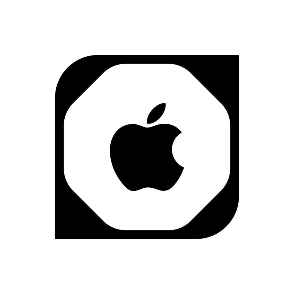 manzana icono en de moda plano estilo aislado en gris antecedentes. manzana icono página símbolo para tu web sitio diseño manzana icono logo, aplicación, ui manzana icono ilustración, vector