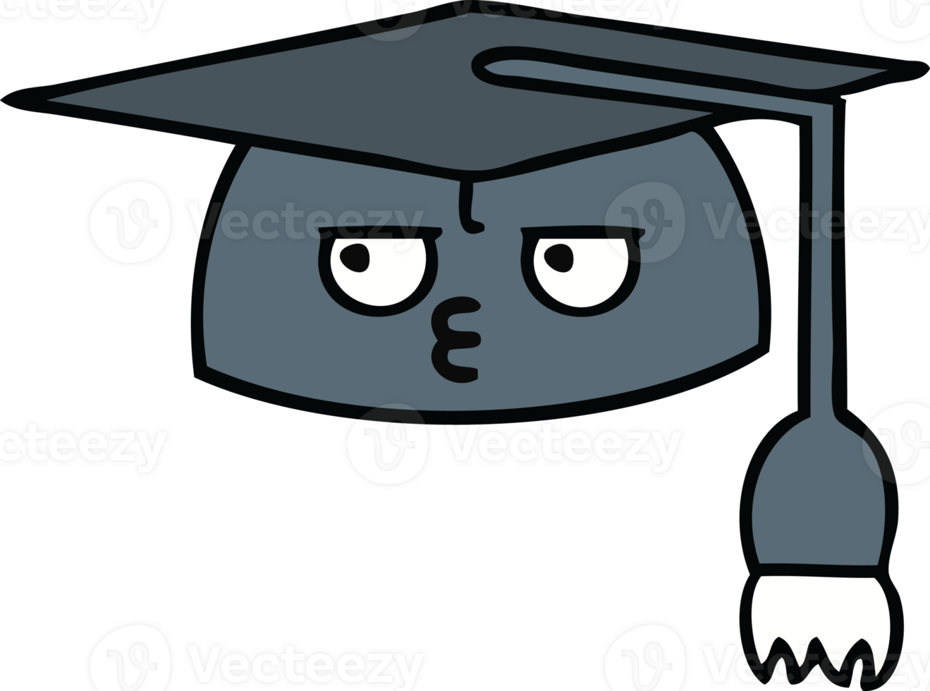cute cartoon of a graduation hat png