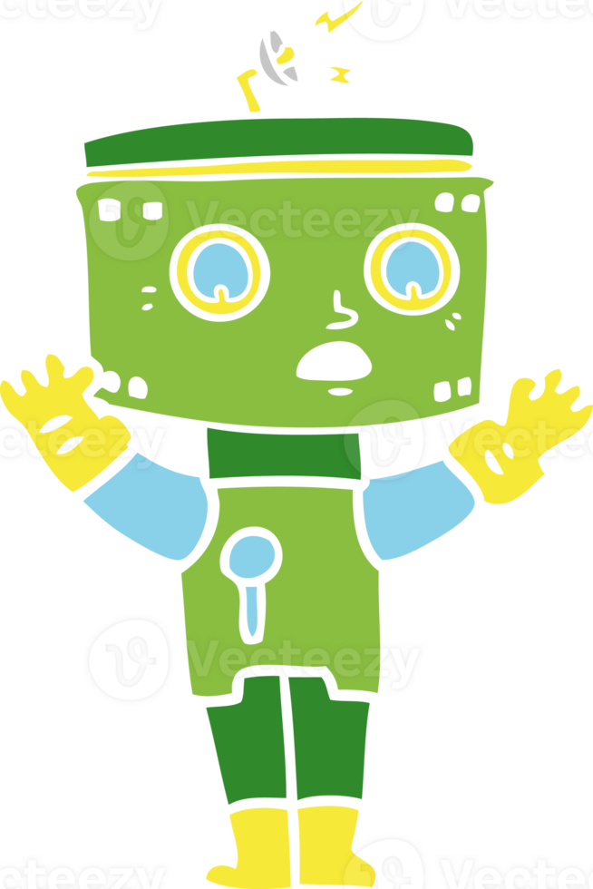 flat color style cartoon robot png