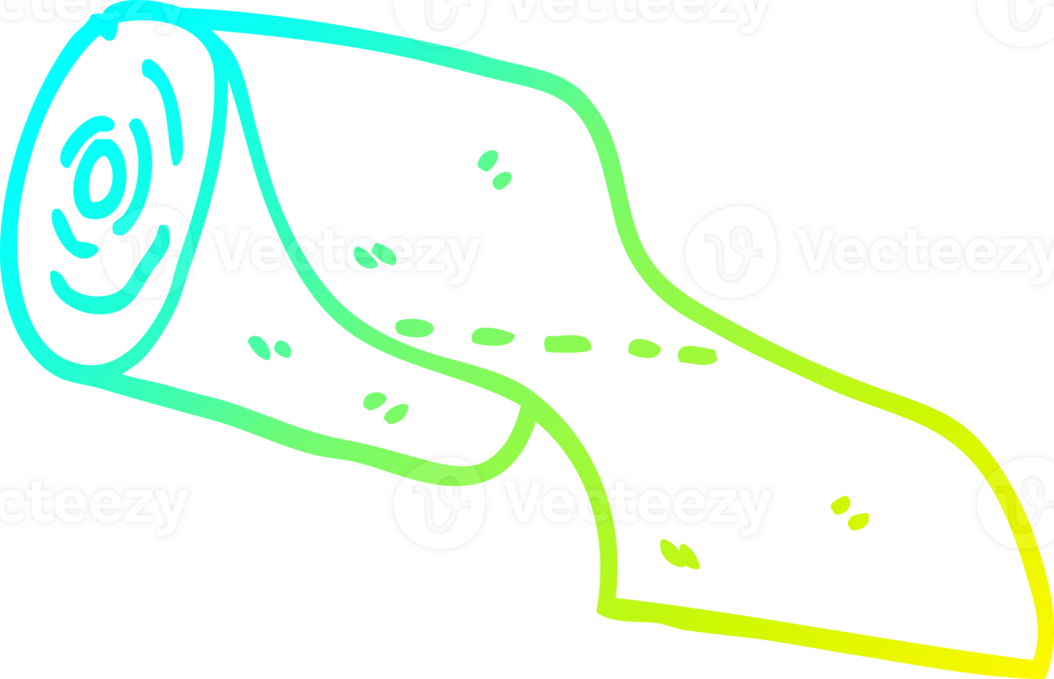 cold gradient line drawing of a cartoon toilet roll png