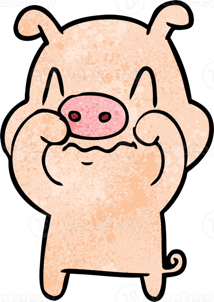 nervous cartoon pig png