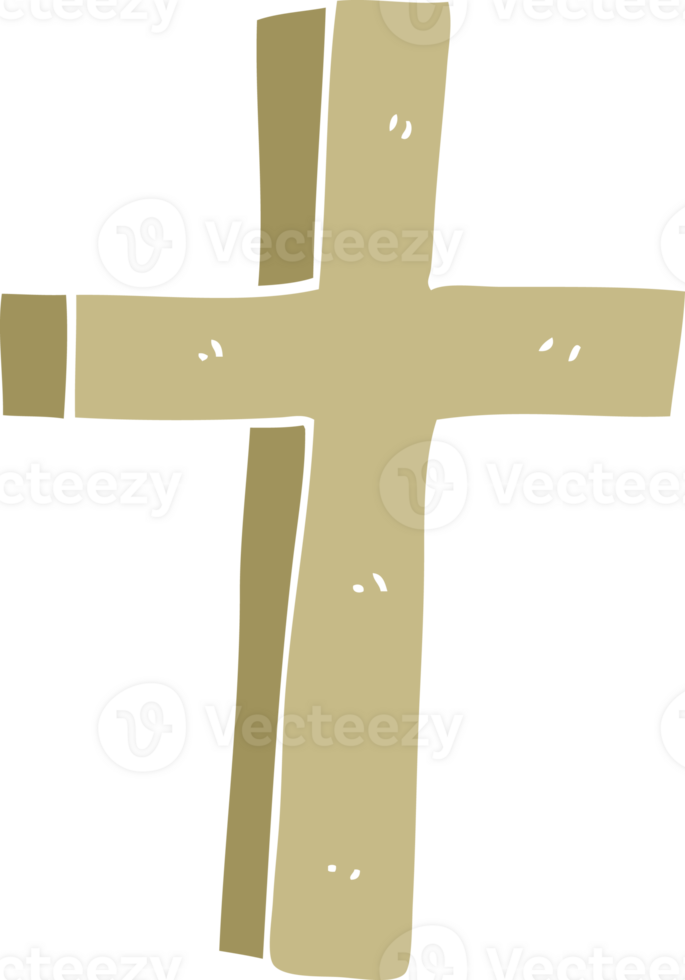 cartoon doodle wooden cross png