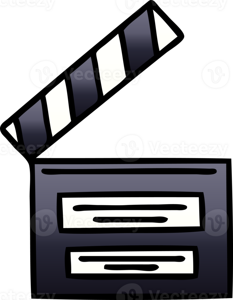 gradient shaded cartoon of a director clapper png