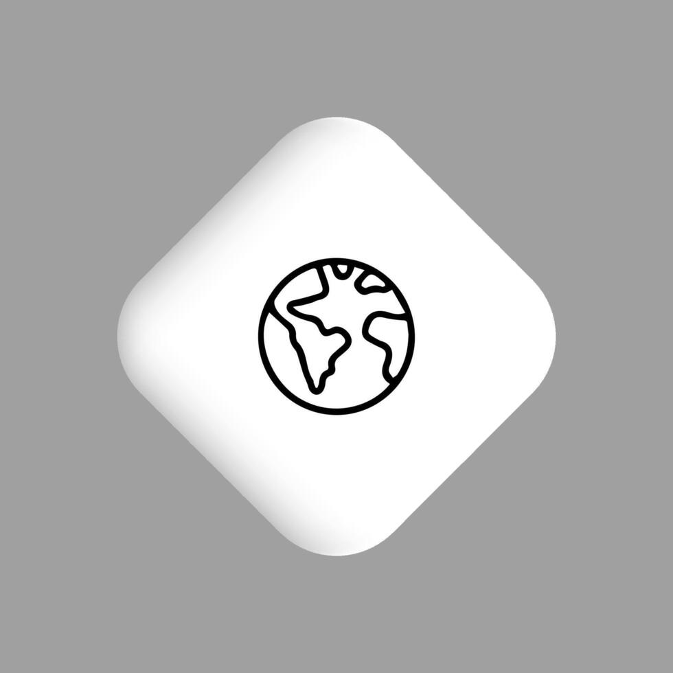 World planet icon outline style vector