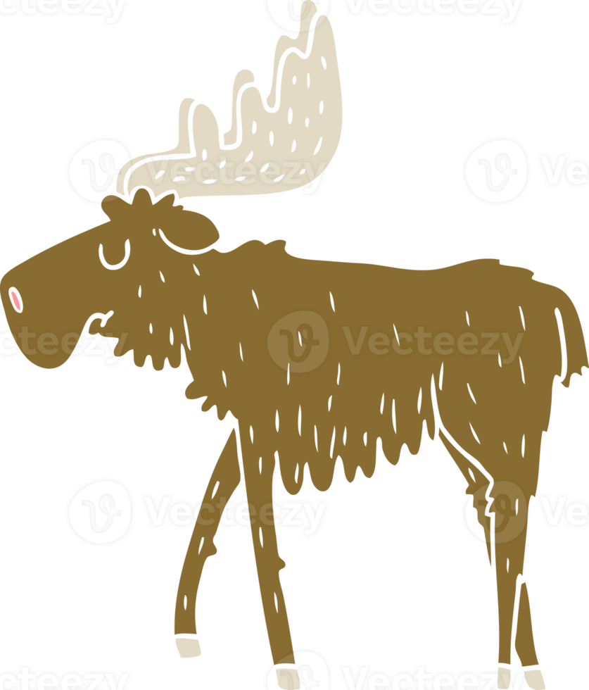flat color style cartoon moose png
