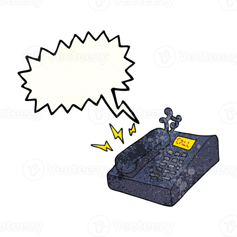 hand speech bubble textured cartoon office telephone png