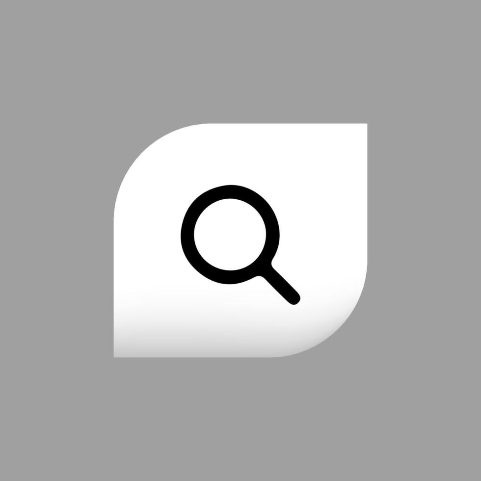 Magnifying glass or search icon, flat graphic on isolated background. vector