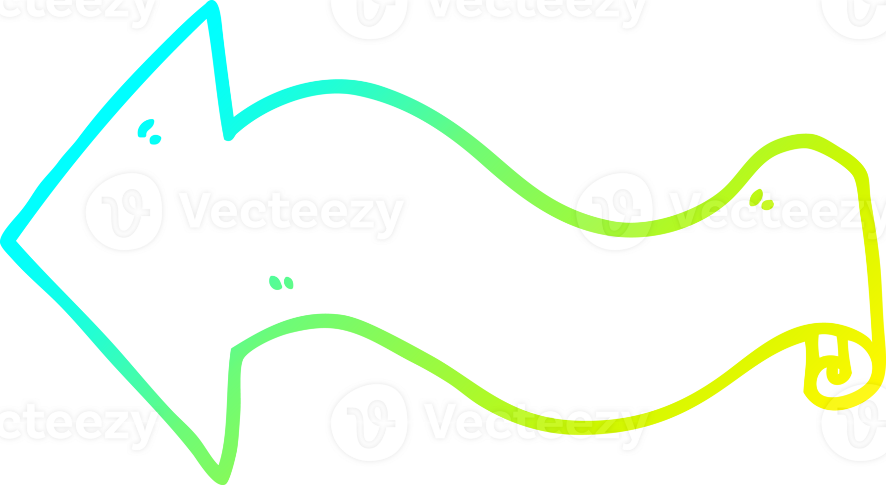 cold gradient line drawing of a cartoon arrow png