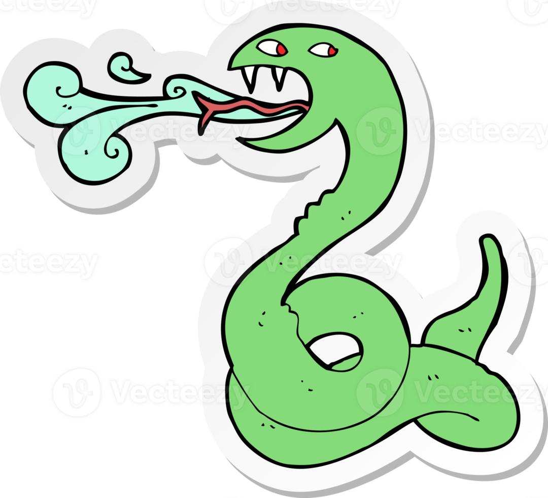 sticker of a cartoon hissing snake png