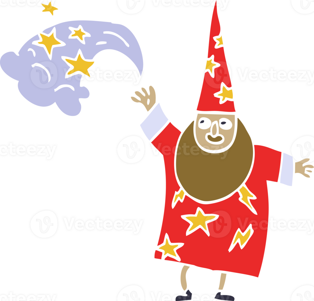 cartoon doodle wizard casting spell png