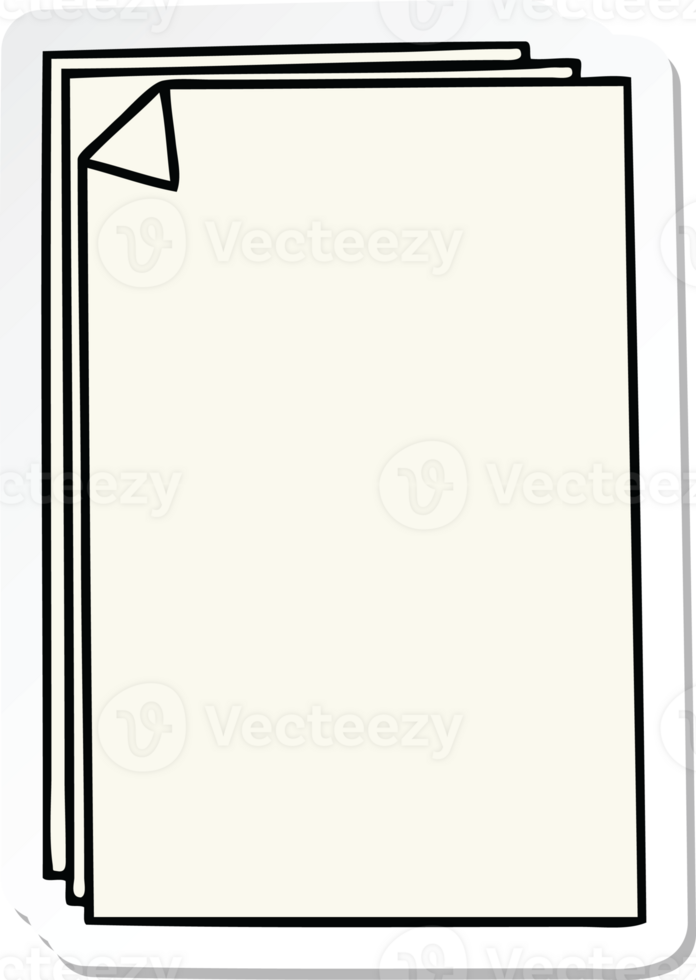 autocollant d'une pile de papier de dessin animé dessiné à la main excentrique png
