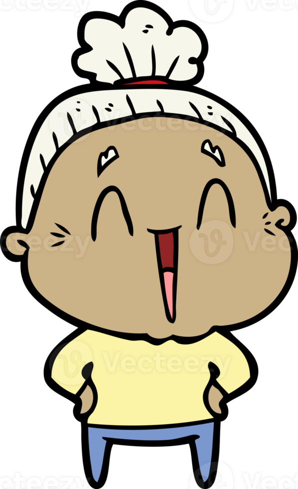cartoon happy old lady png