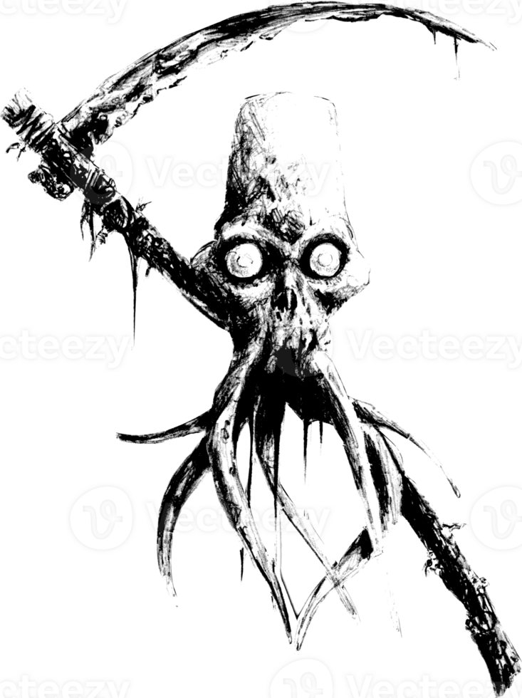 effrayant tentacule crâne dessin png