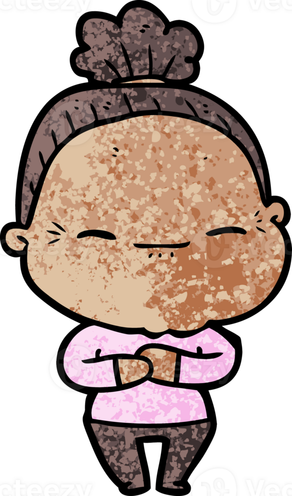 cartoon peaceful old woman png