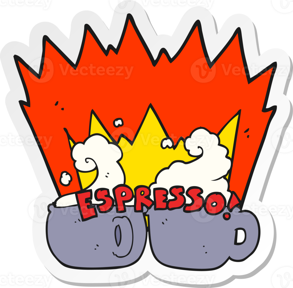sticker of a cartoon espresso png