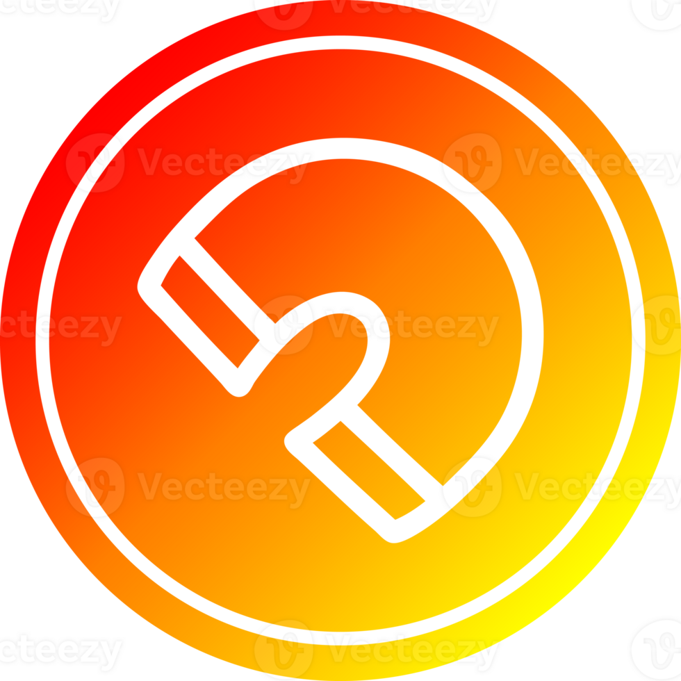 traditional magnet circular icon with warm gradient finish png