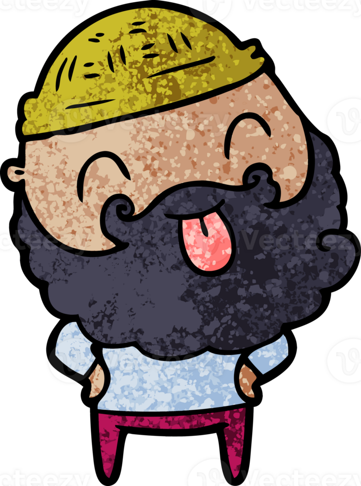 man with beard sticking out tongue png