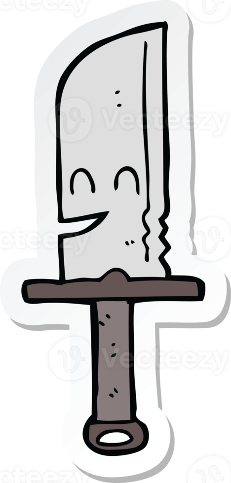 sticker of a cartoon knife png