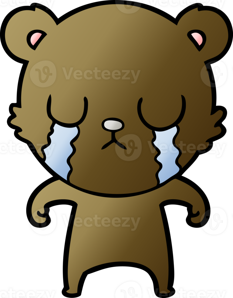crying cartoon bear png