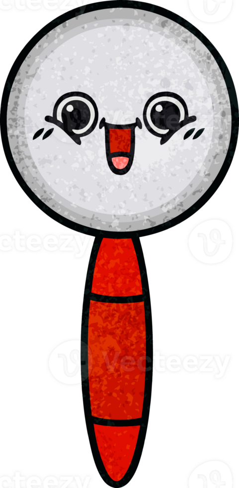 retro grunge texture cartoon of a magnifying glass png
