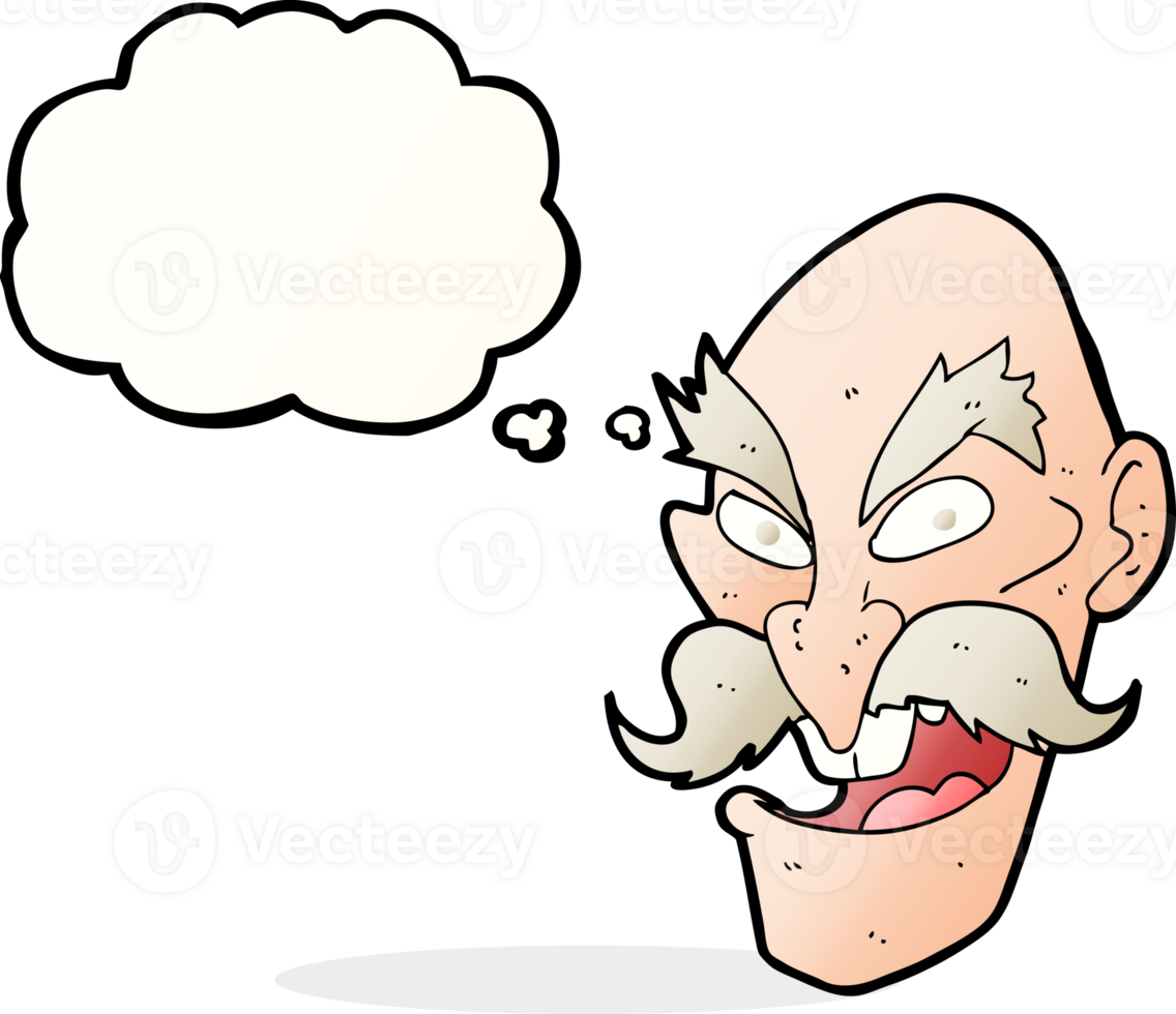 cartoon evil old man face with speech bubble png