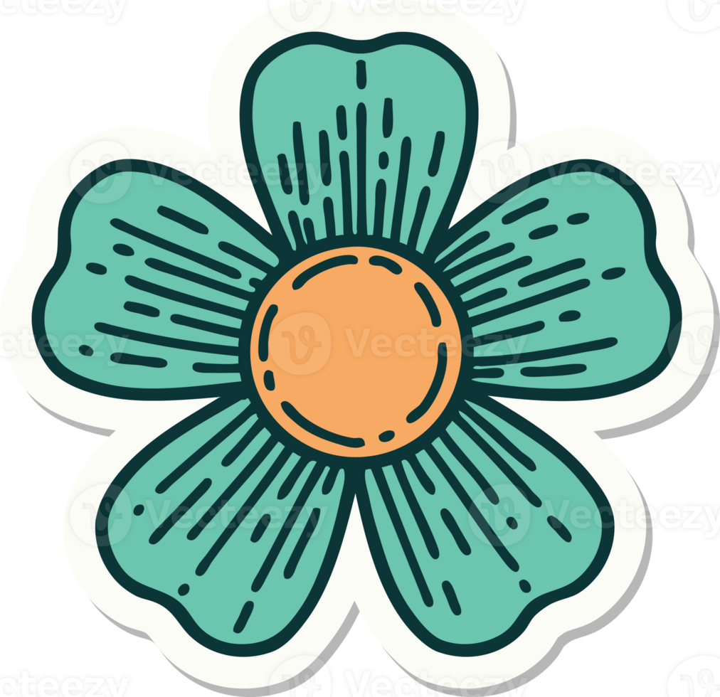 sticker of tattoo in traditional style of a flower png