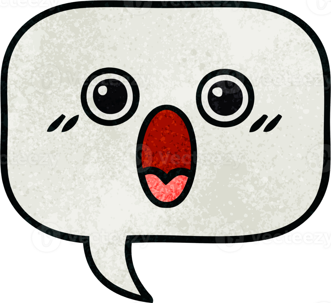 retro grunge texture cartoon of a speech bubble png