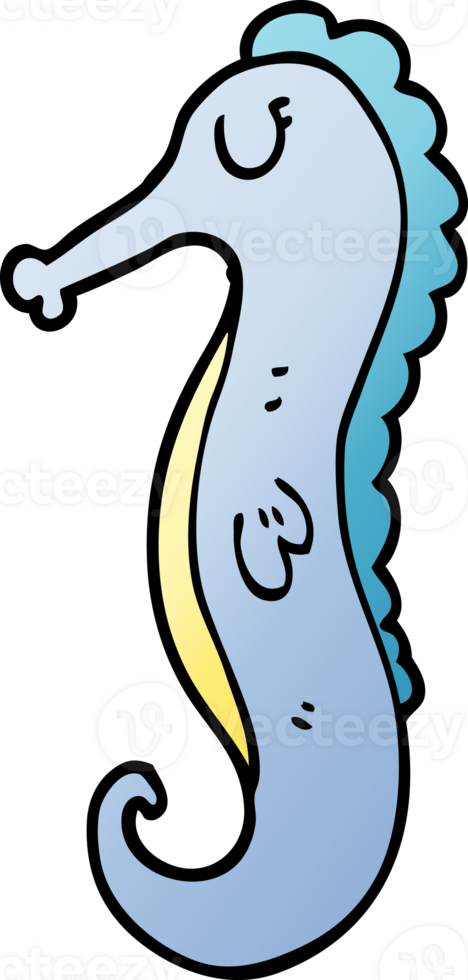 cartoon doodle sea horse png