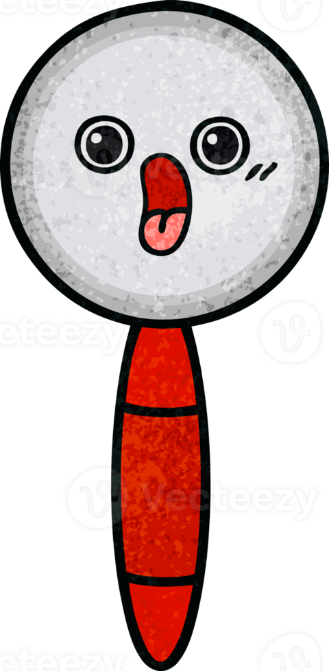 retro grunge texture cartoon of a magnifying glass png