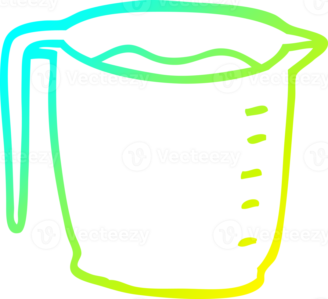 cold gradient line drawing of a cartoon jug png