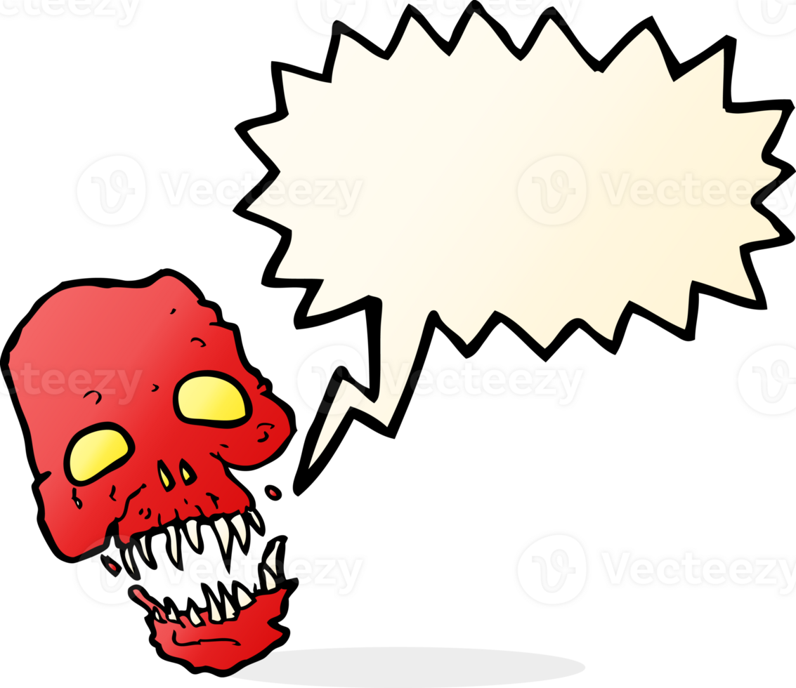 cartoon scary skull with speech bubble png