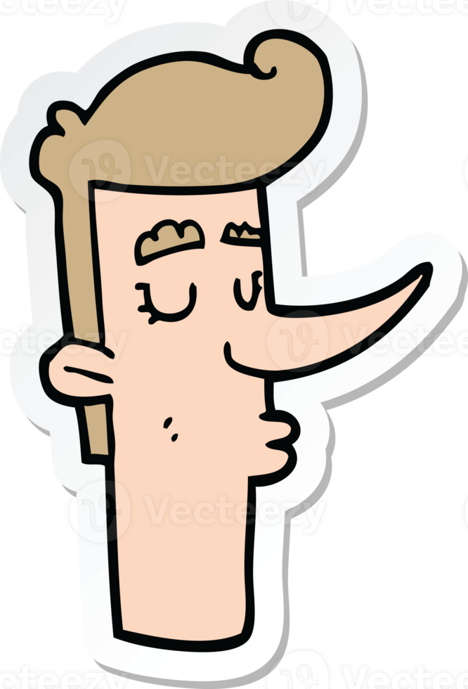 sticker of a cartoon arrogant man png