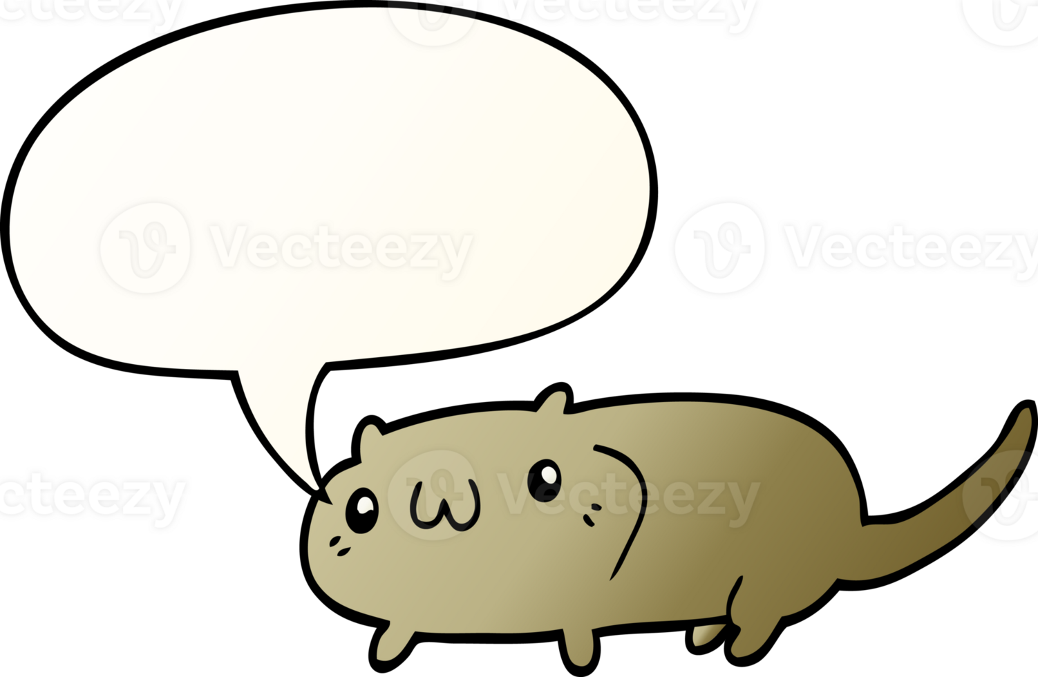 cartoon cat with speech bubble in smooth gradient style png