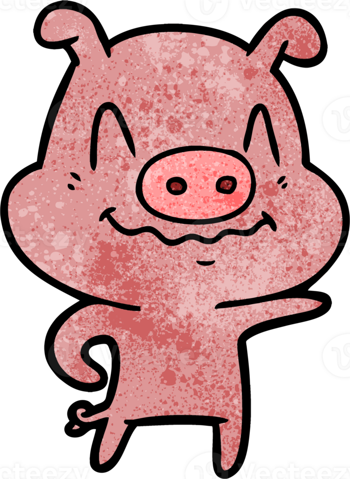 nervous cartoon pig png