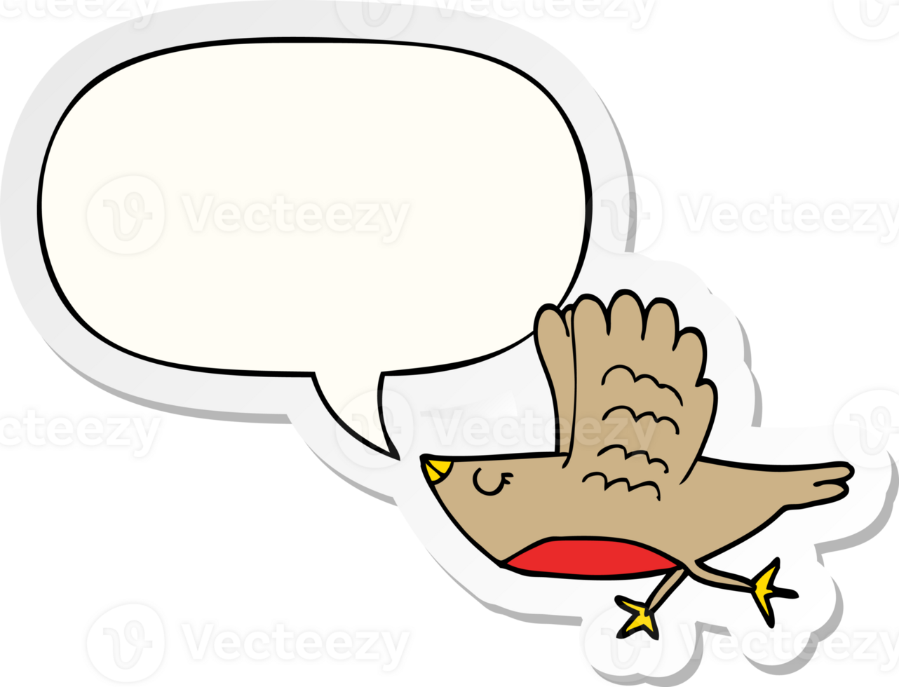 cartoon bird with speech bubble sticker png