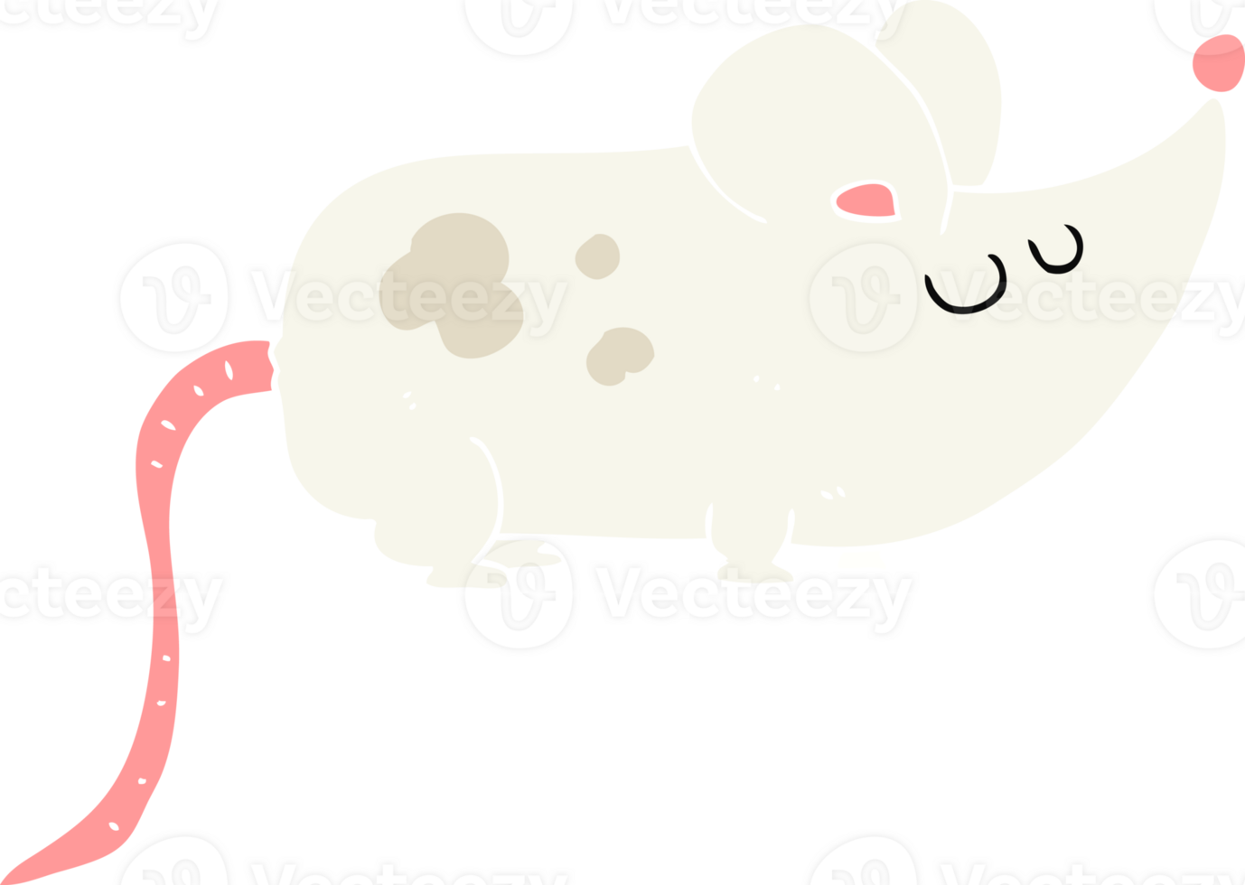 cute flat color illustration of mouse png