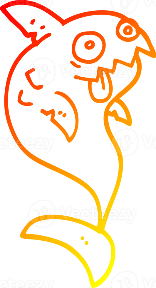 warm gradient line drawing of a cartoon deadly shark png