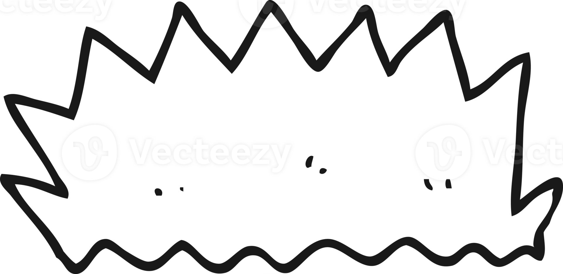hand drawn black and white cartoon explosion png