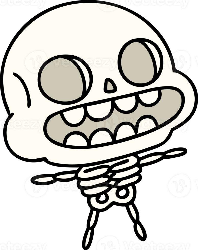 desenho de um esqueleto de feliz dia das bruxas png