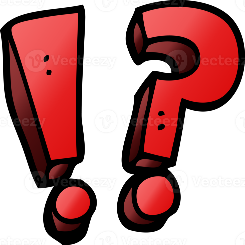cartoon doodle question mark and exclamation mark png