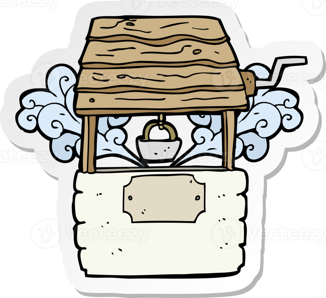 sticker of a cartoon well png