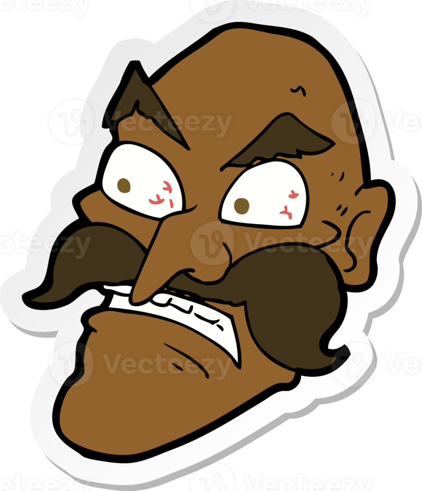 sticker of a cartoon angry old man png