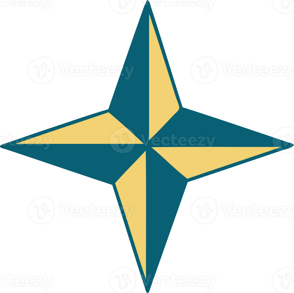 iconic tattoo style image of a star symbol png