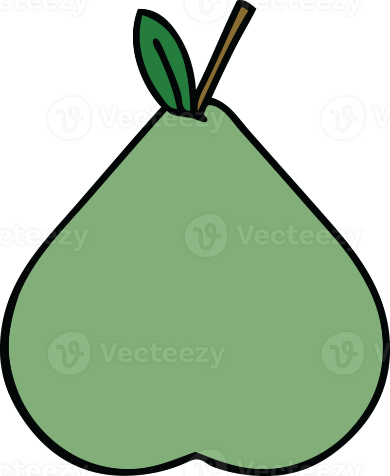 cute cartoon of a green pear png