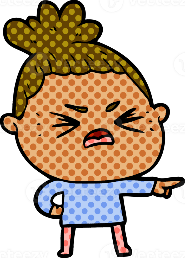 cartoon angry woman png