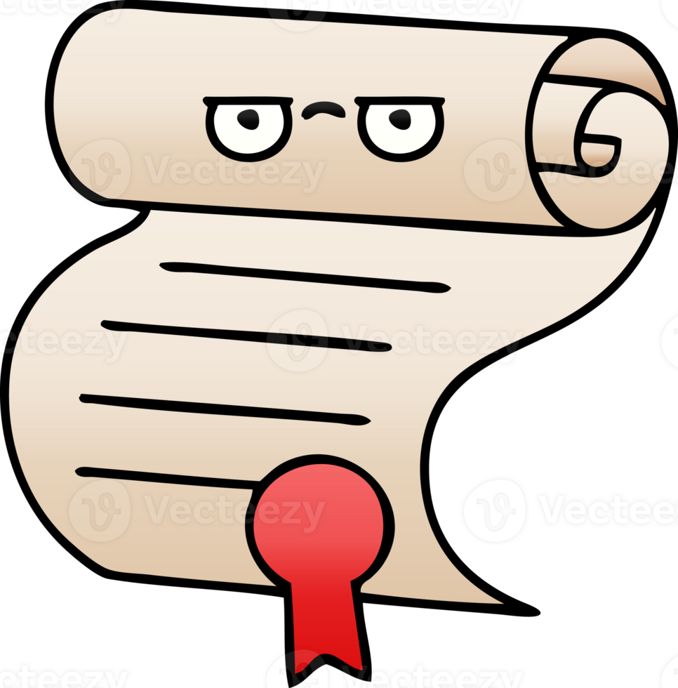 gradient shaded cartoon of a contract png