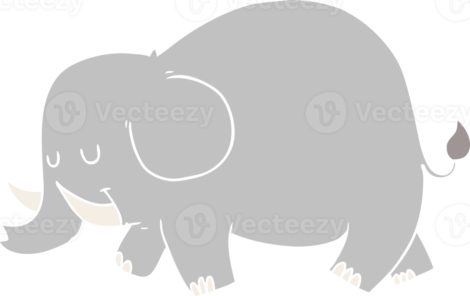 flat color style cartoon elephant png