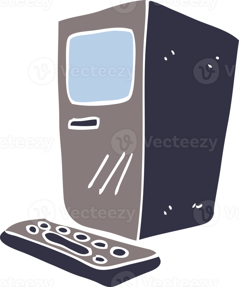 cartoon doodle computer and keyboard png