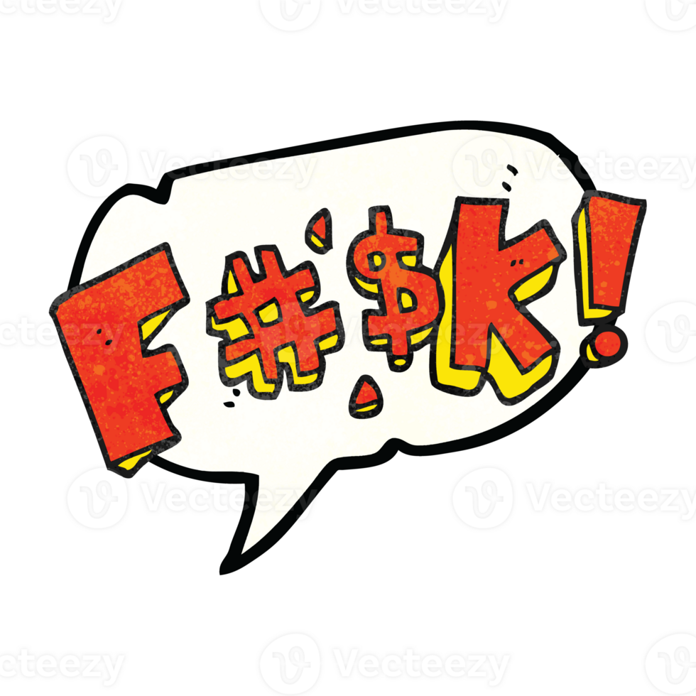 hand speech bubble textured cartoon swearword png